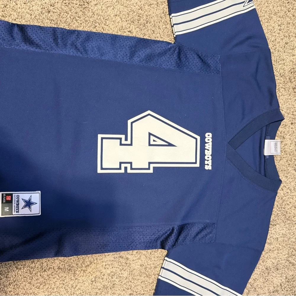 Kids Navy 'Prescott' 4 Football Jersey - Team Style Youth Shirt